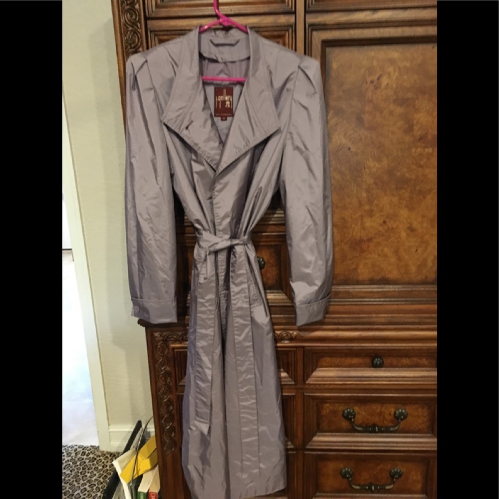 J. Gallery  VTG Lavender Trench Coat Size 14